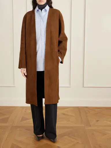 The Row Serenis Paneled Suede Coat | Thumbnail 3 The Row Serenis Paneled Suede Coat | Thumbnail 3