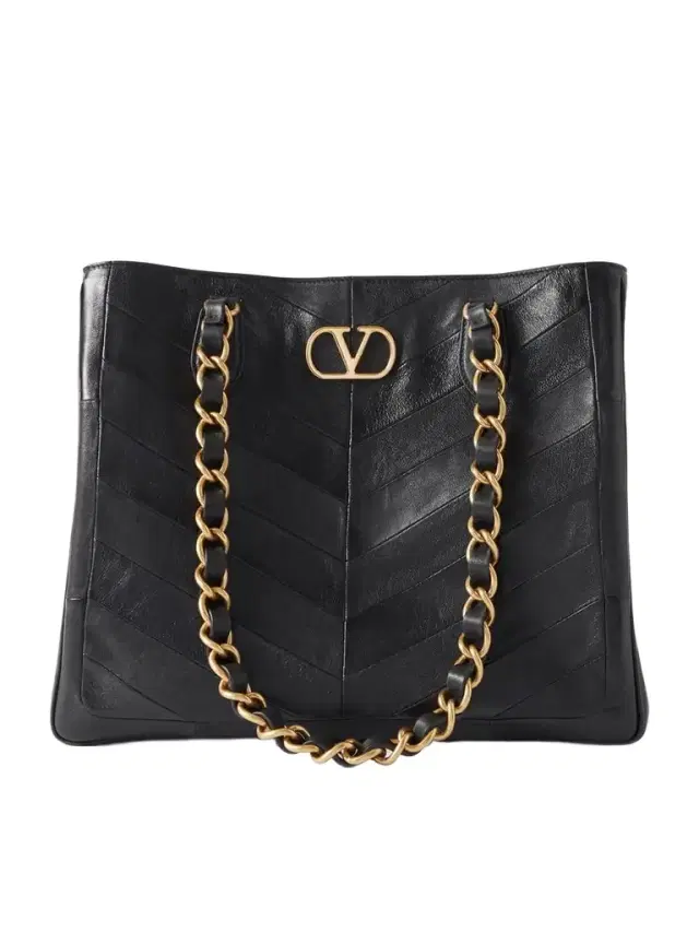 Valentino Garavani Jean Chain-detailed Paneled Leather Tote