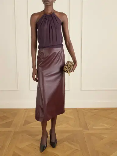 Veronica de Piante Greta Gathered Silk-chiffon Top | Thumbnail 2