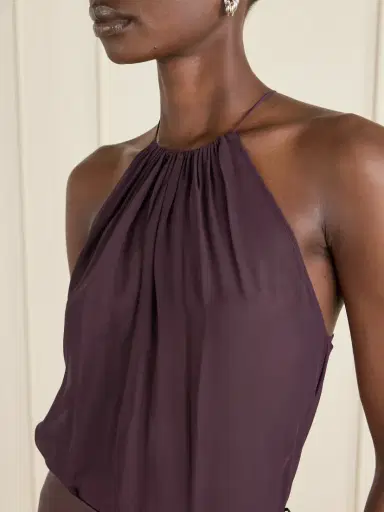 Veronica de Piante Greta Gathered Silk-chiffon Top | Thumbnail 5