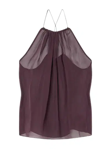 Veronica de Piante Greta Gathered Silk-chiffon Top | Thumbnail 1