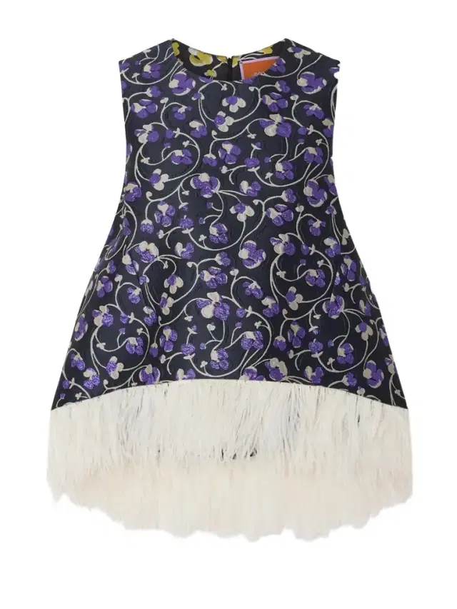La Scala Asymmetric Feather-trimmed Metallic Jacquard Top