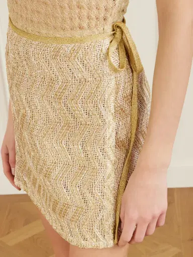 Missoni Mare Sequin-embellished Metallic Crochet-knit Mini Wrap Skirt | Thumbnail 5 Missoni Mare Sequin-embellished Metallic Crochet-knit Mini Wrap Skirt | Thumbnail 5