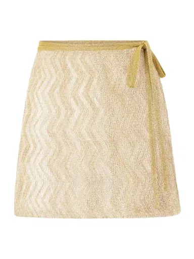 Missoni Mare Sequin-embellished Metallic Crochet-knit Mini Wrap Skirt | Thumbnail 1 Missoni Mare Sequin-embellished Metallic Crochet-knit Mini Wrap Skirt | Thumbnail 1
