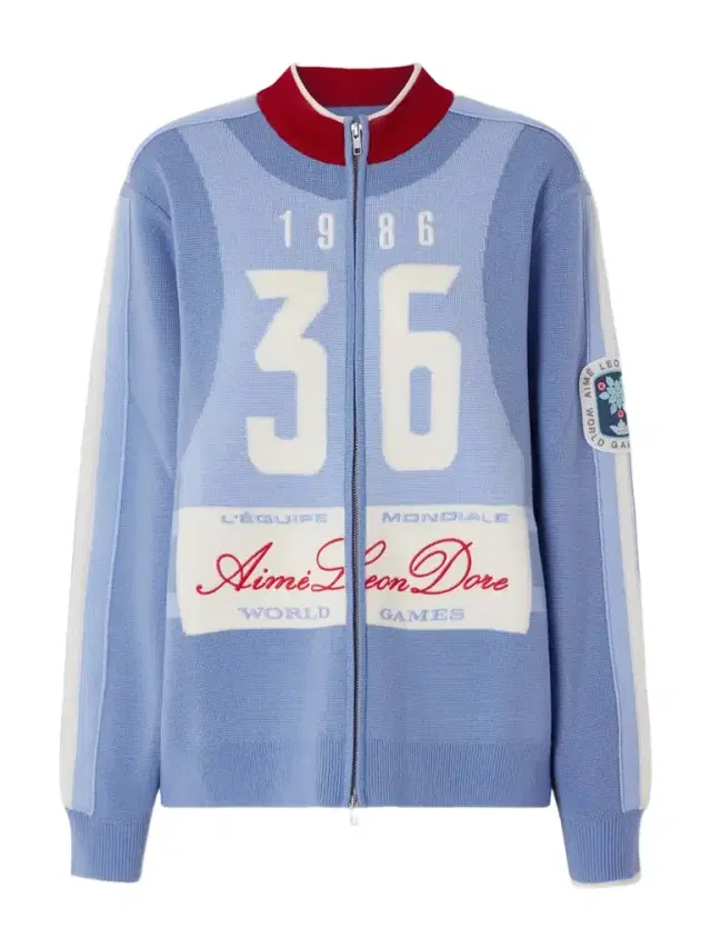 Jacquard-knit Wool Zip-up Cardigan