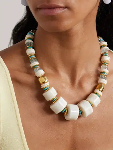 Lizzie Fortunato Granada Gold-plated, Bone And Turquoise Beaded Necklace | Thumbnail 2 Lizzie Fortunato Granada Gold-plated, Bone And Turquoise Beaded Necklace | Thumbnail 2