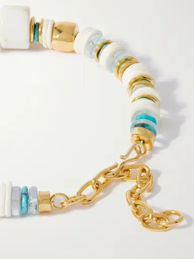Lizzie Fortunato Granada Gold-plated, Bone And Turquoise Beaded Necklace | Thumbnail 3 Lizzie Fortunato Granada Gold-plated, Bone And Turquoise Beaded Necklace | Thumbnail 3