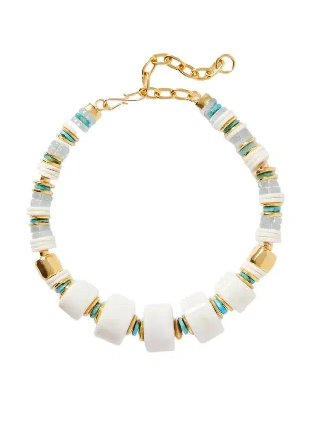 Granada Gold-plated, Bone And Turquoise Beaded Necklace