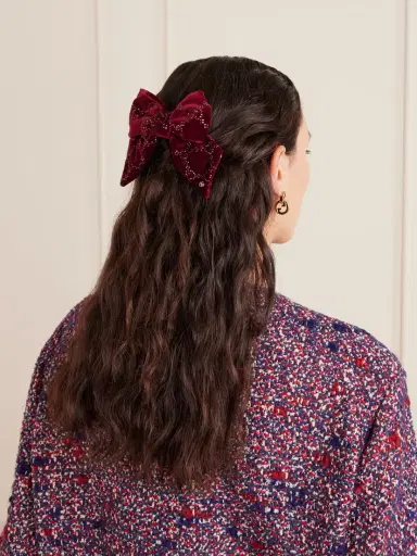 Gucci Crystal-embellished Cotton-blend Velvet Hair Clip | Thumbnail 2 Gucci Crystal-embellished Cotton-blend Velvet Hair Clip | Thumbnail 2