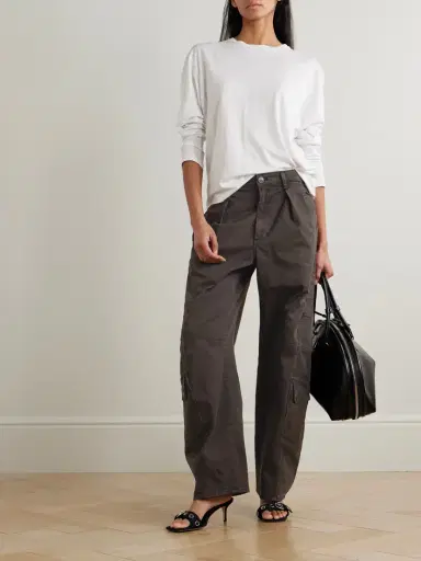 Citizens of Humanity Flight Pleated Organic Cotton-blend Twill Tapered Pants | Thumbnail 2 Citizens of Humanity Flight Pleated Organic Cotton-blend Twill Tapered Pants | Thumbnail 2