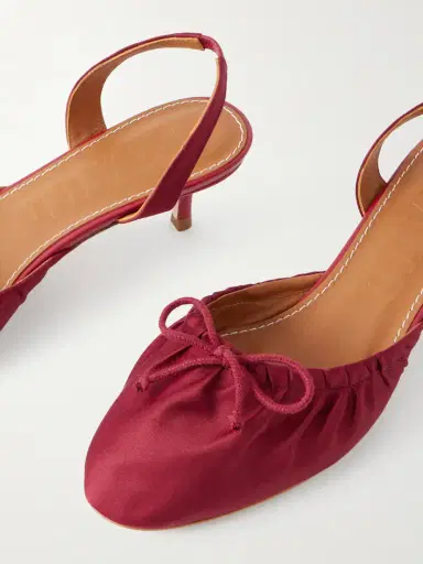 Staud Alba Gathered Satin Slingback Pumps | Thumbnail 5