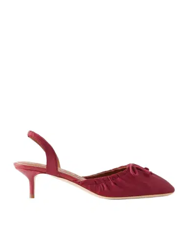 Staud Alba Gathered Satin Slingback Pumps | Thumbnail 1