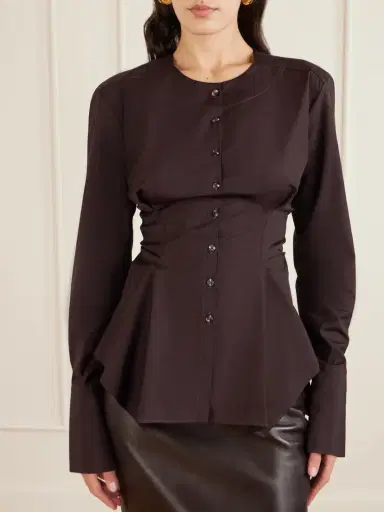 LIBEROWE Lavinia Cotton-poplin Peplum Blouse | Thumbnail 3