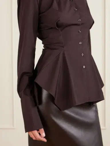 LIBEROWE Lavinia Cotton-poplin Peplum Blouse | Thumbnail 5