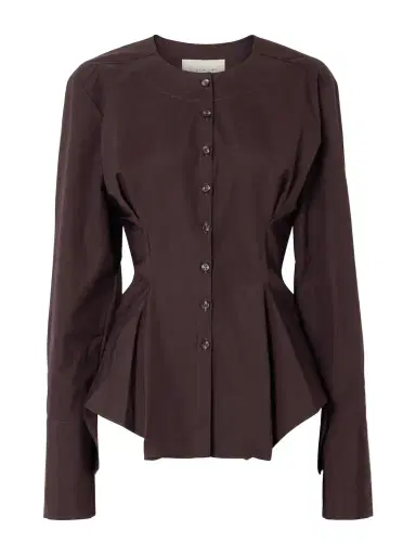 LIBEROWE Lavinia Cotton-poplin Peplum Blouse | Thumbnail 1