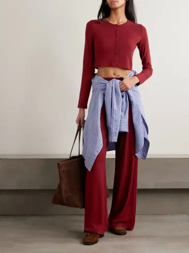 LESET Lauren Knitted Wide-leg Pants | Thumbnail 3