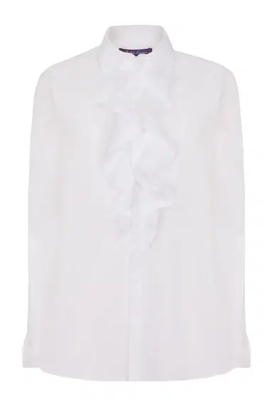 Ralph Lauren Addison Ruffle-Trim Broadcloth Shirt | Thumbnail 1 Ralph Lauren Addison Ruffle-Trim Broadcloth Shirt | Thumbnail 1
