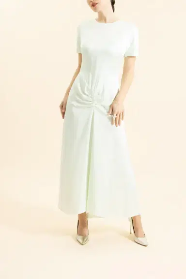 Victoria Beckham Gathered Midi Shirt Dress | Thumbnail 2