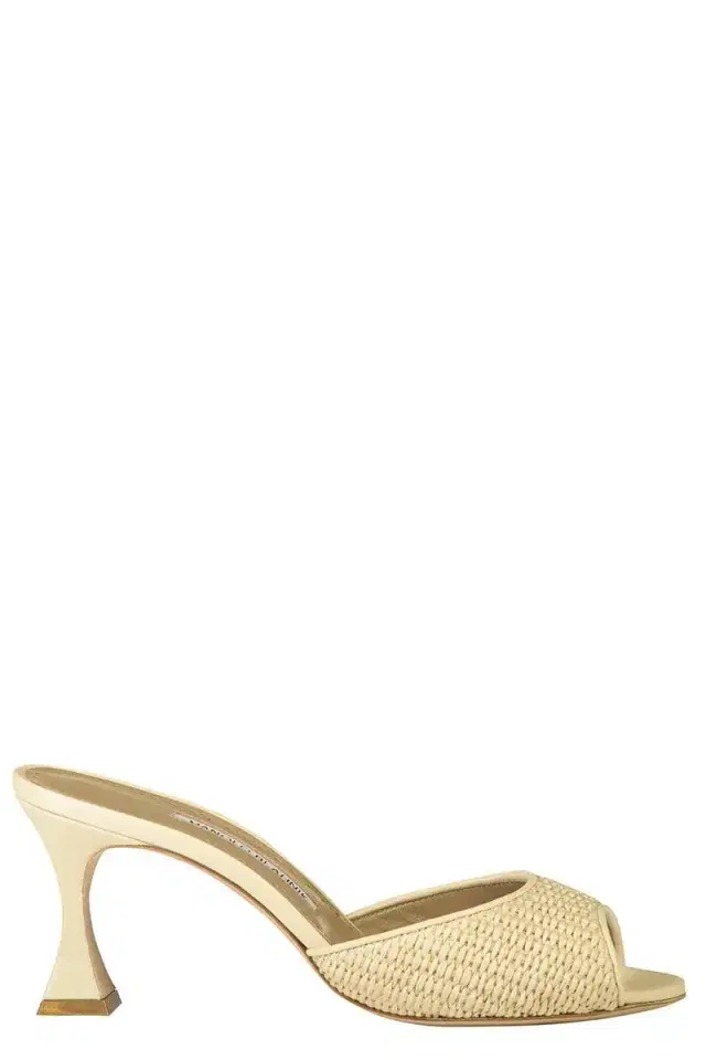 Manolo Blahnik Jadara Mule 70 - Light Khaki Cream