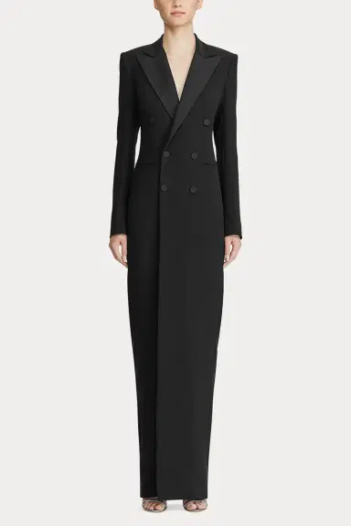 Ralph Lauren Kristian Silk Tuxedo Dress | Thumbnail 2