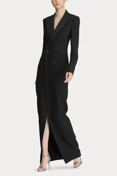 Ralph Lauren Kristian Silk Tuxedo Dress | Thumbnail 3