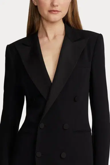 Ralph Lauren Kristian Silk Tuxedo Dress | Thumbnail 4