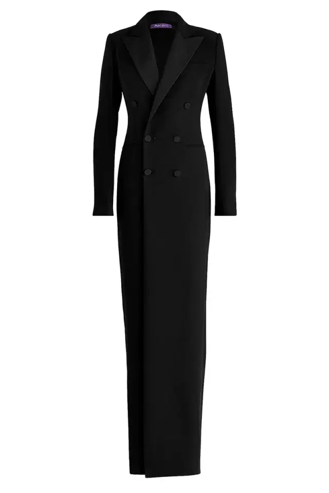 Ralph Lauren Kristian Silk Tuxedo Dress