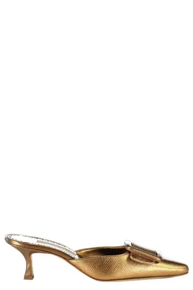 Manolo Blahnik Maysalebi Mule - Yellow Bronze | Thumbnail 1