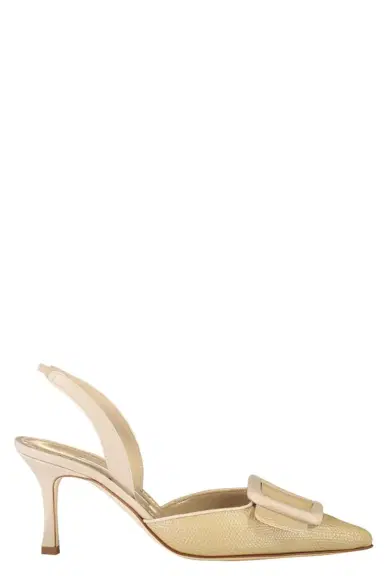 Manolo Blahnik Maysli Slingback - Yellow Nude | Thumbnail 1