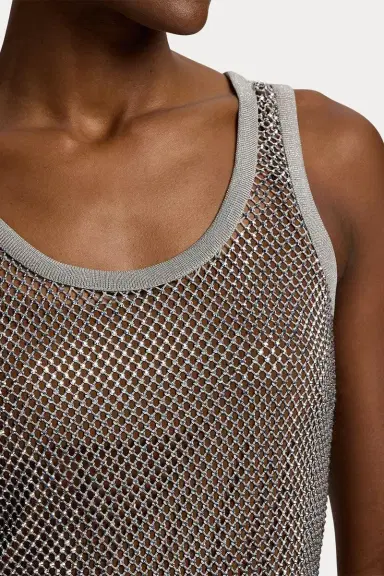 Ralph Lauren Melony Embellished Mesh Tank Top | Thumbnail 4