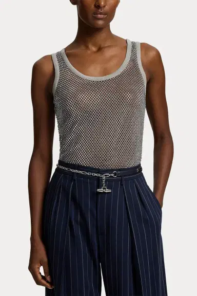 Ralph Lauren Melony Embellished Mesh Tank Top | Thumbnail 5