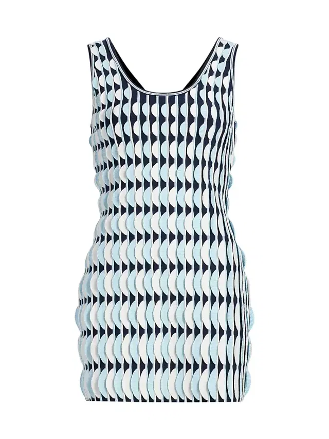SIMKHAI Women's Lorien Scallop Textured Knit Minidress - Sky Multi