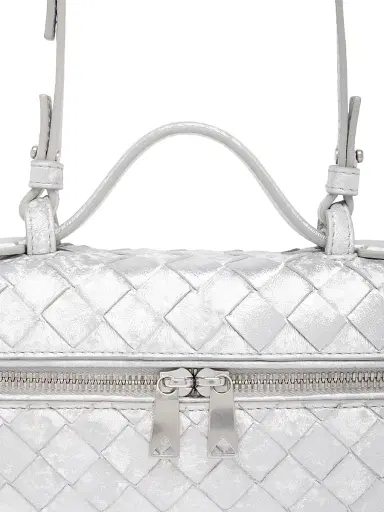 Bottega Veneta Women's Bang Bang Metallic Satin Leather Vanity Case | Thumbnail 7 Bottega Veneta Women's Bang Bang Metallic Satin Leather Vanity Case | Thumbnail 7