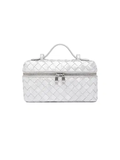 Bottega Veneta Women's Bang Bang Metallic Satin Leather Vanity Case | Thumbnail 1 Bottega Veneta Women's Bang Bang Metallic Satin Leather Vanity Case | Thumbnail 1