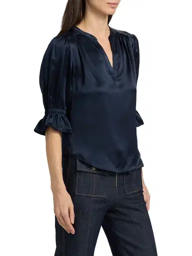 Cinq à Sept Women's Fiona Split-Neck Silk Top | Thumbnail 4 Cinq à Sept Women's Fiona Split-Neck Silk Top | Thumbnail 4