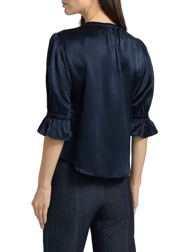 Cinq à Sept Women's Fiona Split-Neck Silk Top | Thumbnail 5 Cinq à Sept Women's Fiona Split-Neck Silk Top | Thumbnail 5