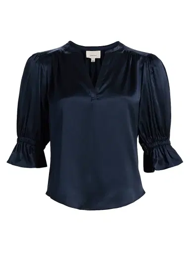Cinq à Sept Women's Fiona Split-Neck Silk Top | Thumbnail 1 Cinq à Sept Women's Fiona Split-Neck Silk Top | Thumbnail 1