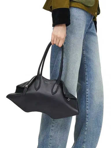 Alexander McQueen Women's Leather Shoulder Bag - Black Silver | Thumbnail 2 Alexander McQueen Women's Leather Shoulder Bag - Black Silver | Thumbnail 2