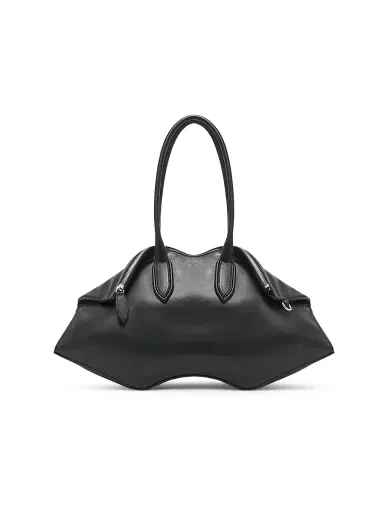 Alexander McQueen Women's Leather Shoulder Bag - Black Silver | Thumbnail 1 Alexander McQueen Women's Leather Shoulder Bag - Black Silver | Thumbnail 1