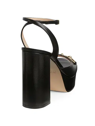 Gucci Women's 115MM Horsebit Leather Platform Sandals - Black - Size 12 | Thumbnail 3 Gucci Women's 115MM Horsebit Leather Platform Sandals - Black - Size 12 | Thumbnail 3