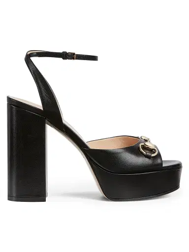 Gucci Women's 115MM Horsebit Leather Platform Sandals - Black - Size 12 | Thumbnail 1 Gucci Women's 115MM Horsebit Leather Platform Sandals - Black - Size 12 | Thumbnail 1