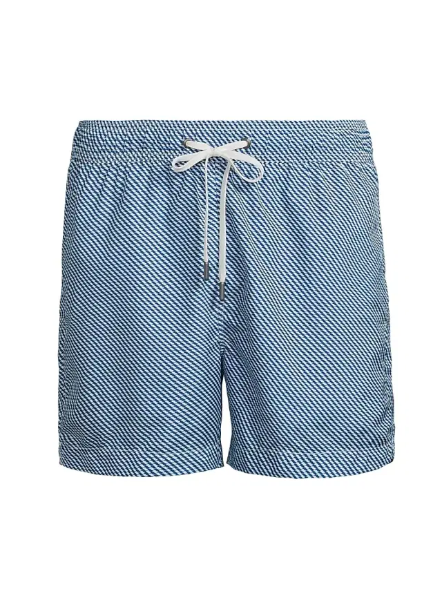 Onia Men's Charles Geometric Print Swim Trunks - Cobalt Multi