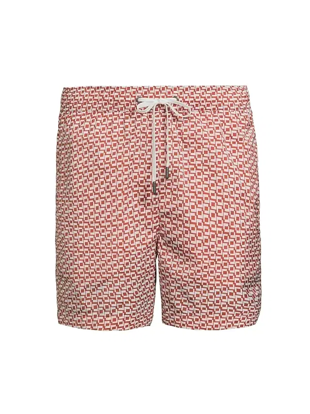 Men's Calder Printed Swim Shorts - Picante Multi