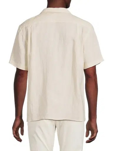 Onia Men's Linen Pintuck Camp Shirt | Thumbnail 5 Onia Men's Linen Pintuck Camp Shirt | Thumbnail 5