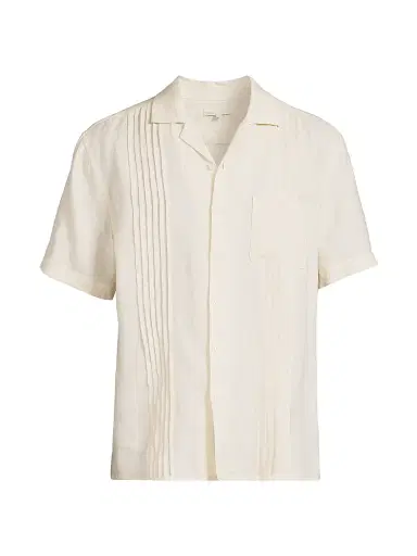 Onia Men's Linen Pintuck Camp Shirt | Thumbnail 1 Onia Men's Linen Pintuck Camp Shirt | Thumbnail 1