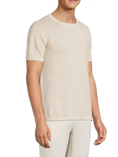 Onia Men's Linen Knit T-Shirt - Natural Melange - Size XXL | Thumbnail 4