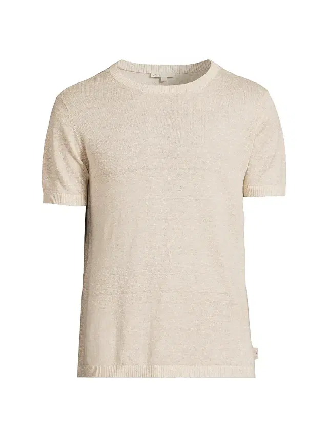 Men's Linen Knit T-Shirt - Natural Melange