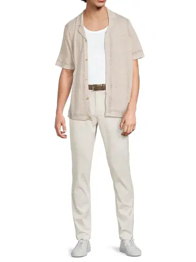 Onia Men's Linen Knit Camp Shirt | Thumbnail 2 Onia Men's Linen Knit Camp Shirt | Thumbnail 2