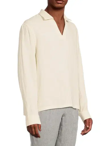 Onia Men's Linen Long-Sleeve Shirt - Natural - Size XXL | Thumbnail 4 Onia Men's Linen Long-Sleeve Shirt - Natural - Size XXL | Thumbnail 4
