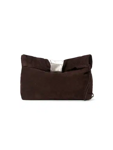 Staud Women's Cuff Suede Convertible Clutch - Espresso | Thumbnail 1 Staud Women's Cuff Suede Convertible Clutch - Espresso | Thumbnail 1